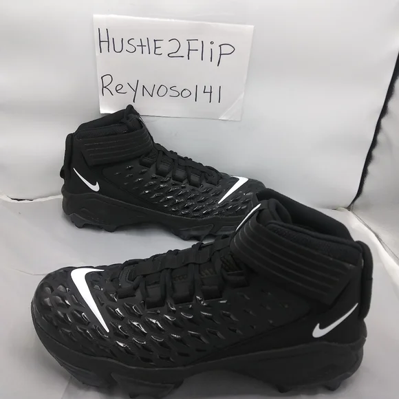 Men 12/12.5/13 Nike Force Savage Pro 2 Shark P Football Cleats Black BV5448-001